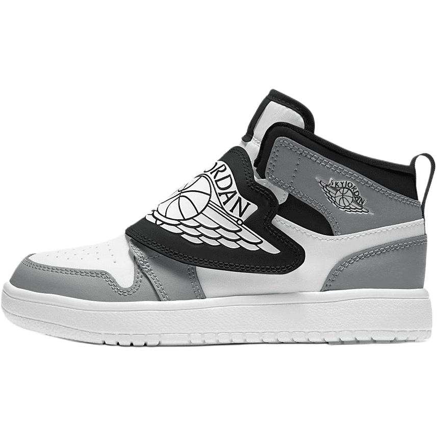 Jordan Jordan Air Jordan 1 High top Children's Basketball Shoes Gray Black White Children Aged 3 7 Years Old