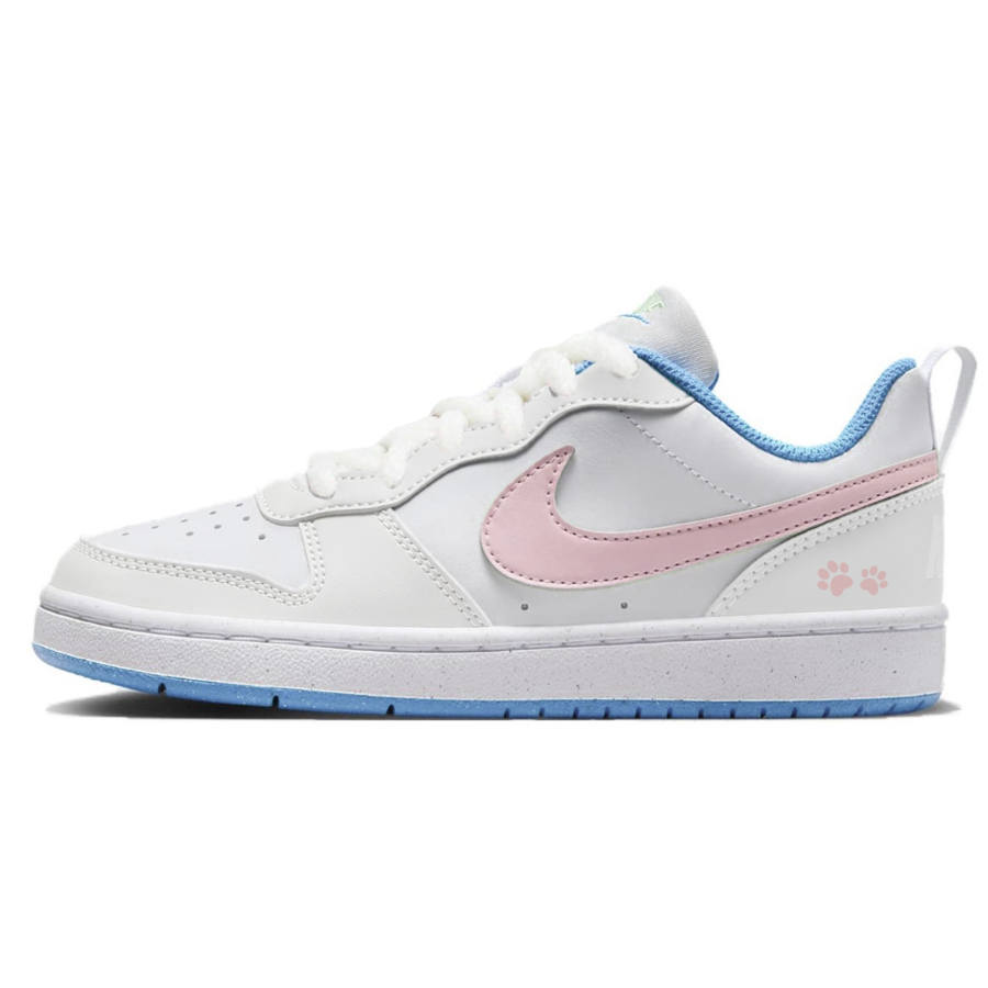 Nike Nike Court Borough Slip Resistant Abrasion Resistant Low top Kids' Skateboarding Shoes Pink Blue Teenagers