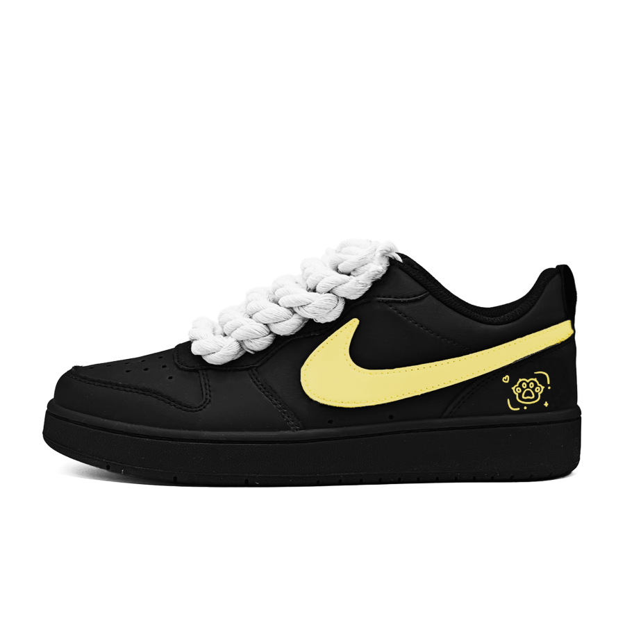 Nike Nike Court Borough Peach Yellow Sauce Leather Slip Resistant Lightweight Cushioning Low top Kids' Skateboarding Shoes