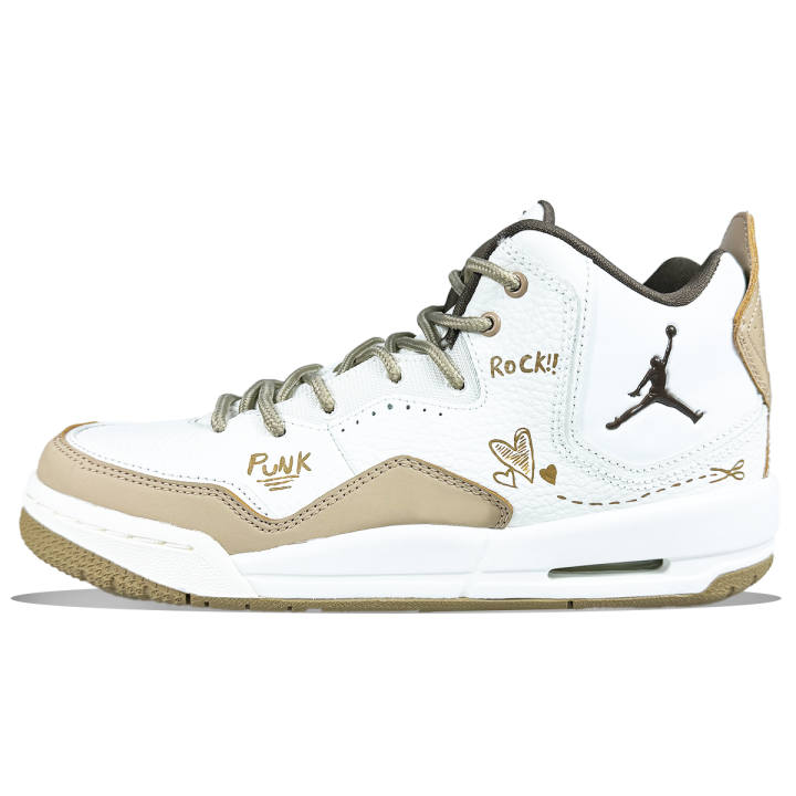 Jordan Jordan Courtside 23 Synthetic Leather Mid top Children's Basketball Shoes Camel Teenagers