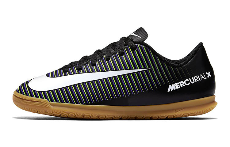 Nike Nike Air Vorte JR MercurialX 3 IC Slip Resistant Cushioning Abrasion Resistant Low top Kids' Soccer Shoes Black Green