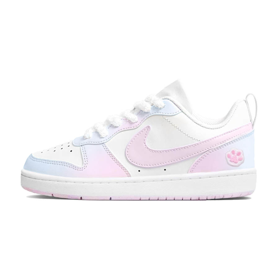 Nike Nike Court Borough Pink Blue Bear Slip Resistant Abrasion Resistant Low top Kids' Skateboarding Shoes Blue Pink