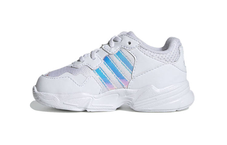 Adidas Originals Yung 96 El I Fabric Breathable Low top Toddler Shoes White Blue Infant And Toddler