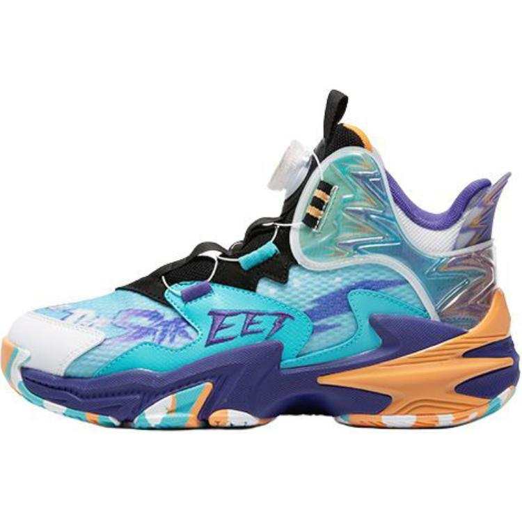 QIAODAN Mid top Basketball Shoes Angel Blue Teenagers