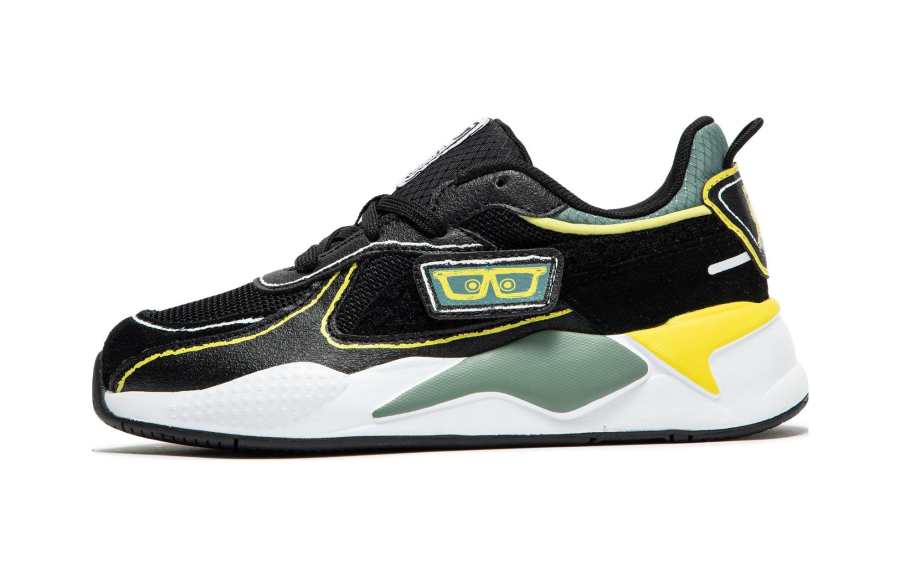 PUMA X SPONGEBOB Synthetic Leather, Textile Low top Kids Lifestyle Shoes Black Children Aged 3 7 Years Old