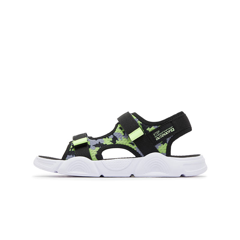 XTEP Slip Resistant, Abrasion Resistant, Breathable Low top Sandal Black Slate Gray Kids'