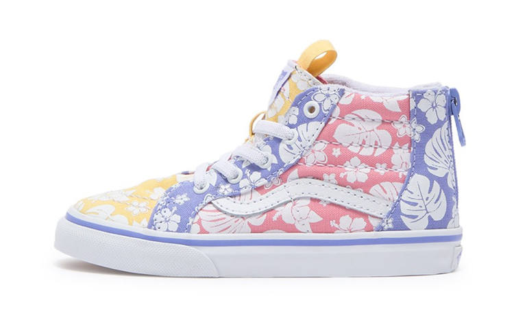 Vans SK8 Zip Sneake Abrasion Resistant High top Toddler Shoes Floral Infant And Toddler