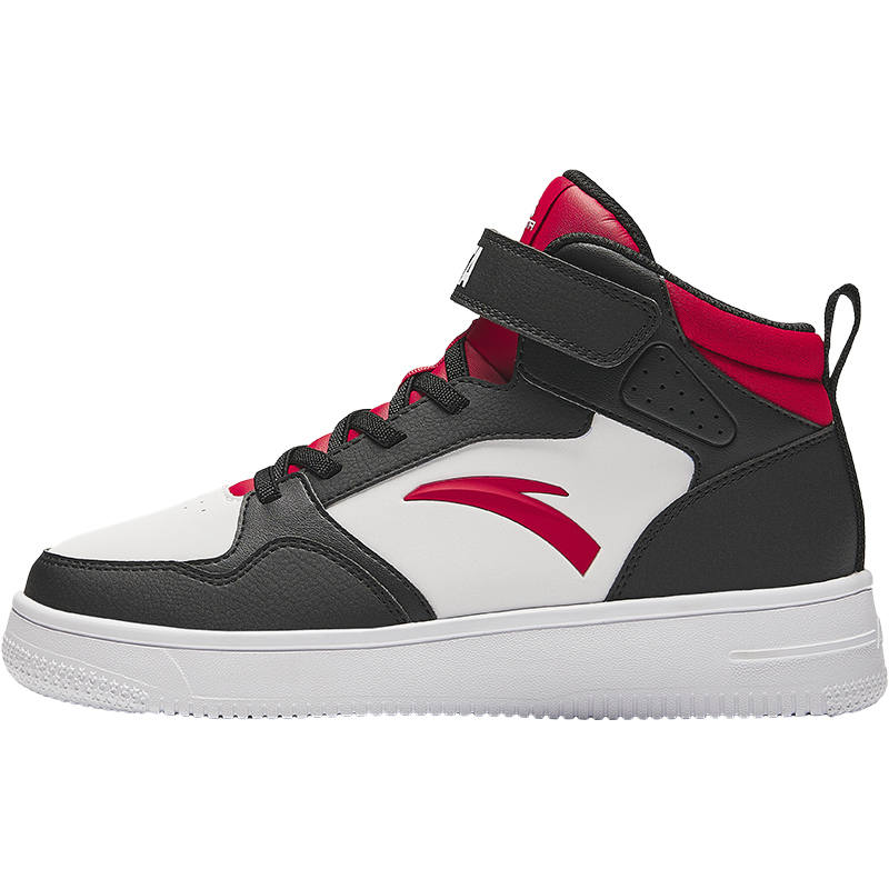 Antakids Synthetic Leather Mid top Skateboard Shoes White Black Red Teenagers