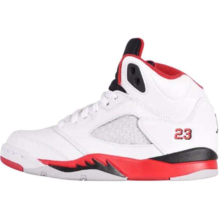 Jordan Jordan Air Jordan 5 Abrasion Resistant Mid top Children's Basketball Shoes White Kids'