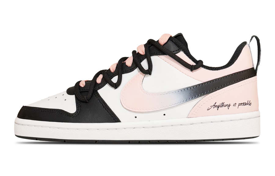 Nike Nike Court Borough Pink Ink Iridescent Leather Low top Kids' Skateboarding Shoes Black