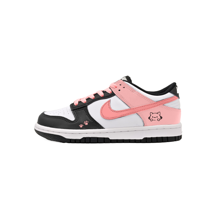 Nike Nike Dunk Cat Dewormers For Kittens Leather Cushioning Slip Resistant Low top Skateboard Shoes Pink Kids'
