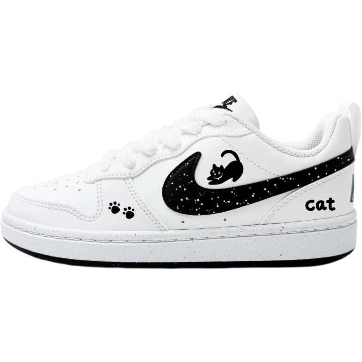 Nike Nike Court Borough Naughty Meow Synthetic Leather Cushioning Abrasion Resistant Cushioning, Wear Resistant Low top