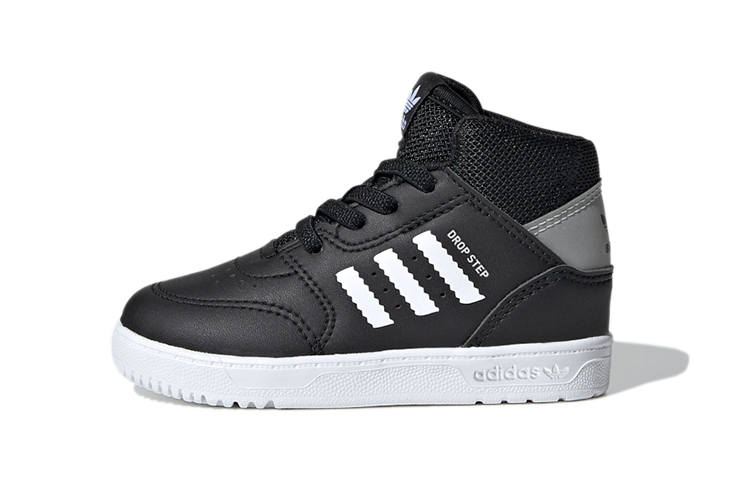 Adidas Originals Drop Step 360 I Comfortable Abrasion Resistant Mid top Toddler Shoes Black White Infant And Toddler