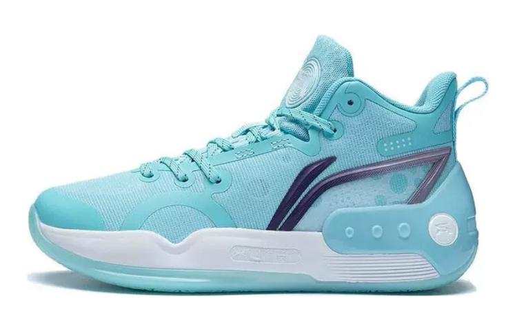 Li-Ning YOUNG Li Ning YOUNG Mid top Basketball Shoes Ice Refreshing Blue Unisex