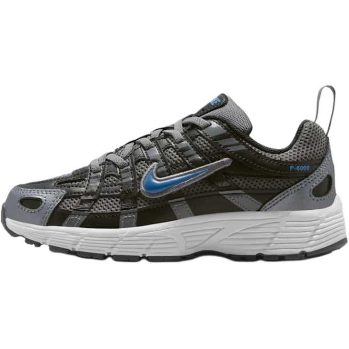 Nike Nike P 6000 Genuine Leather Breathable Low top Kids' Running Shoes Gray Black Kids'