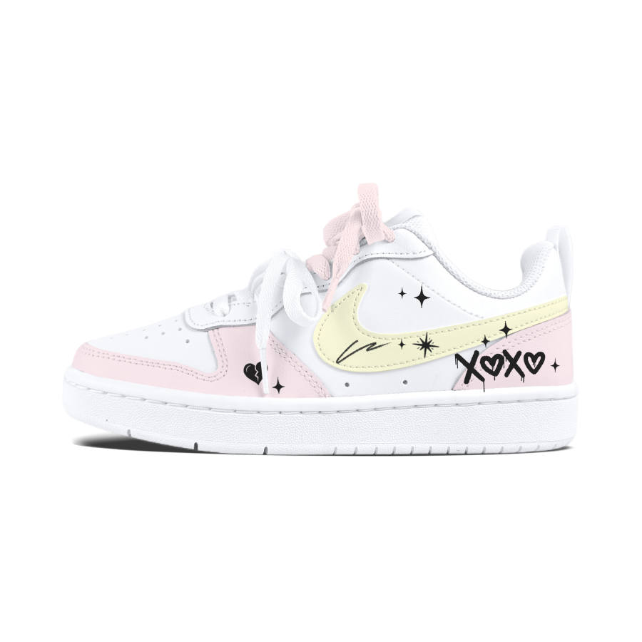 Nike Nike Court Borough Distressed Heart Abrasion Resistant Slip Resistant Skateboard Shoes Teenagers