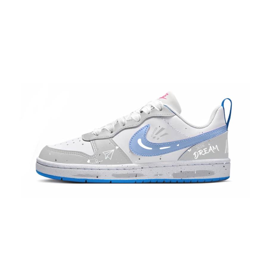Nike Nike Court Borough Paper Plane Synthetic Leather Slip Resistant Abrasion Resistant Low top Kids' Skateboarding Shoes
