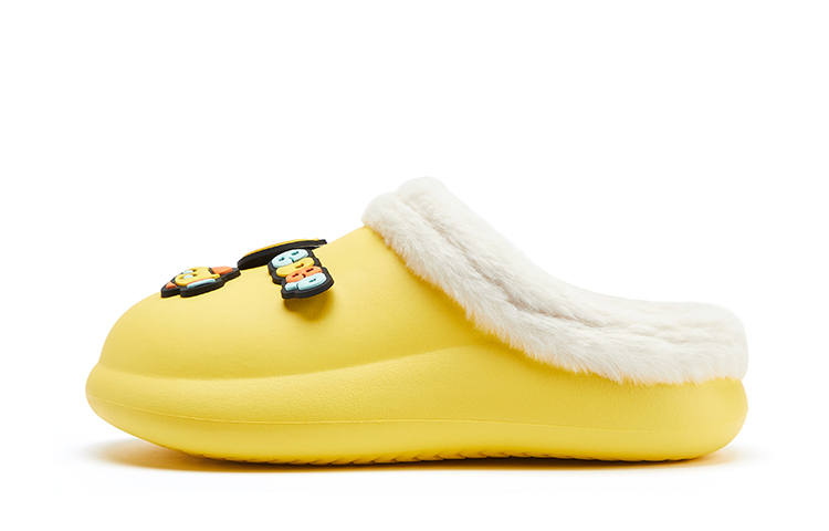 B.Duck Kids' B.Duck Yellow Duck, Thickened And Fleece Lined Cute Home Cotton Slipper Anti Kick Thermal Kids' Home Slippers