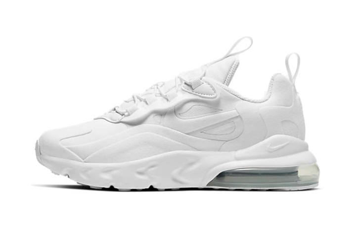 Nike Nike Air Max 270 React Kids Lifestyle Shoes Pure White Children Aged 3 7 Years Old