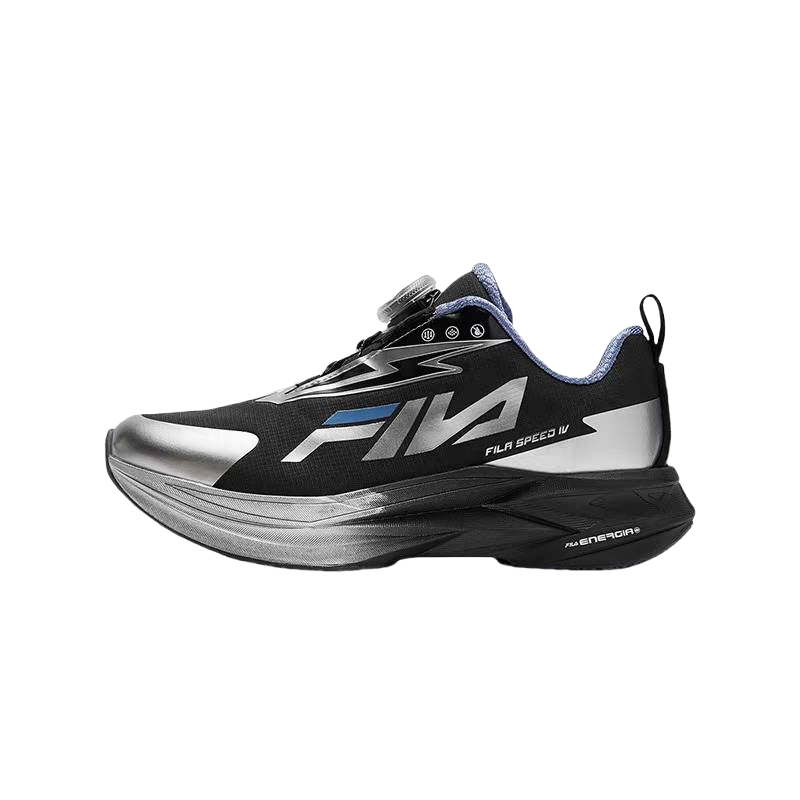 FILA KIDS BOA Abrasion Resistant Rebound Low top Kids' Running Shoes Black Gray Teenagers