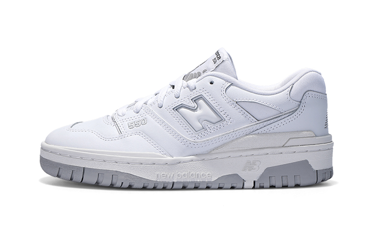 New Balance New Balance NB 550 Comfortable Cushioning Abrasion Resistant Low top Vintage Basketball Shoes Pure White Unisex
