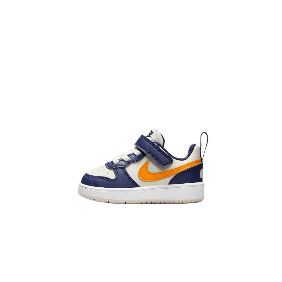 Nike Nike Court Borough Synthetic Leather Toddler Shoes Light Earth Umber/Deep Navy Blue/White/Orange Peel Yellow