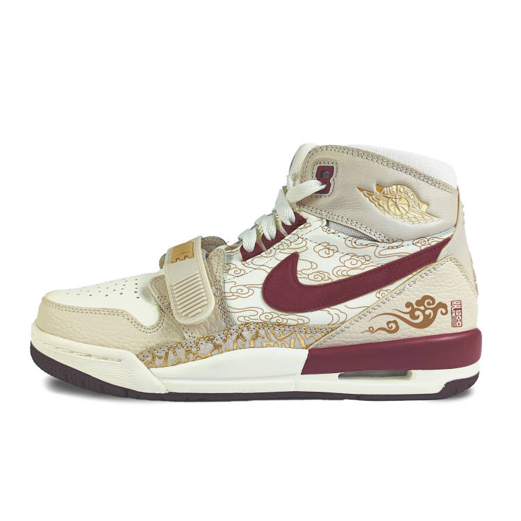 Jordan Jordan Legacy 312 Slip Resistant Abrasion Resistant High top Children's Basketball Shoes Ecru Teenagers