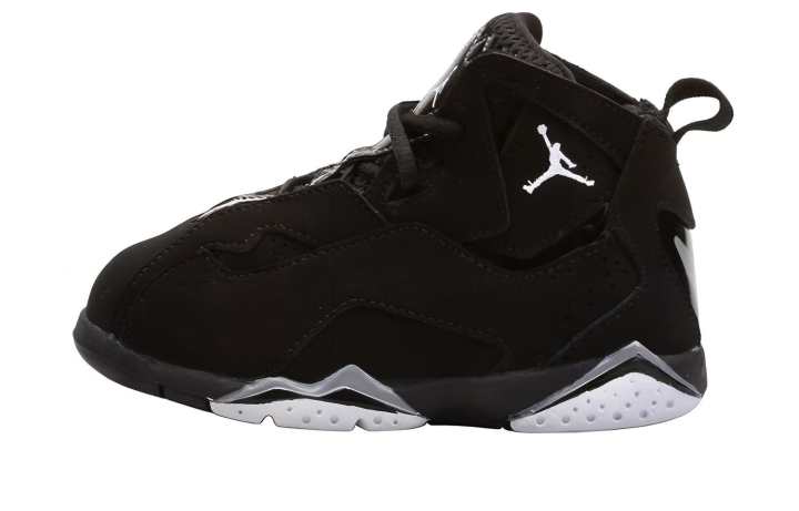 Jordan Jordan Air Jordan 7 TD Comfortable High top Toddler Shoes Black Silver Infant And Toddler