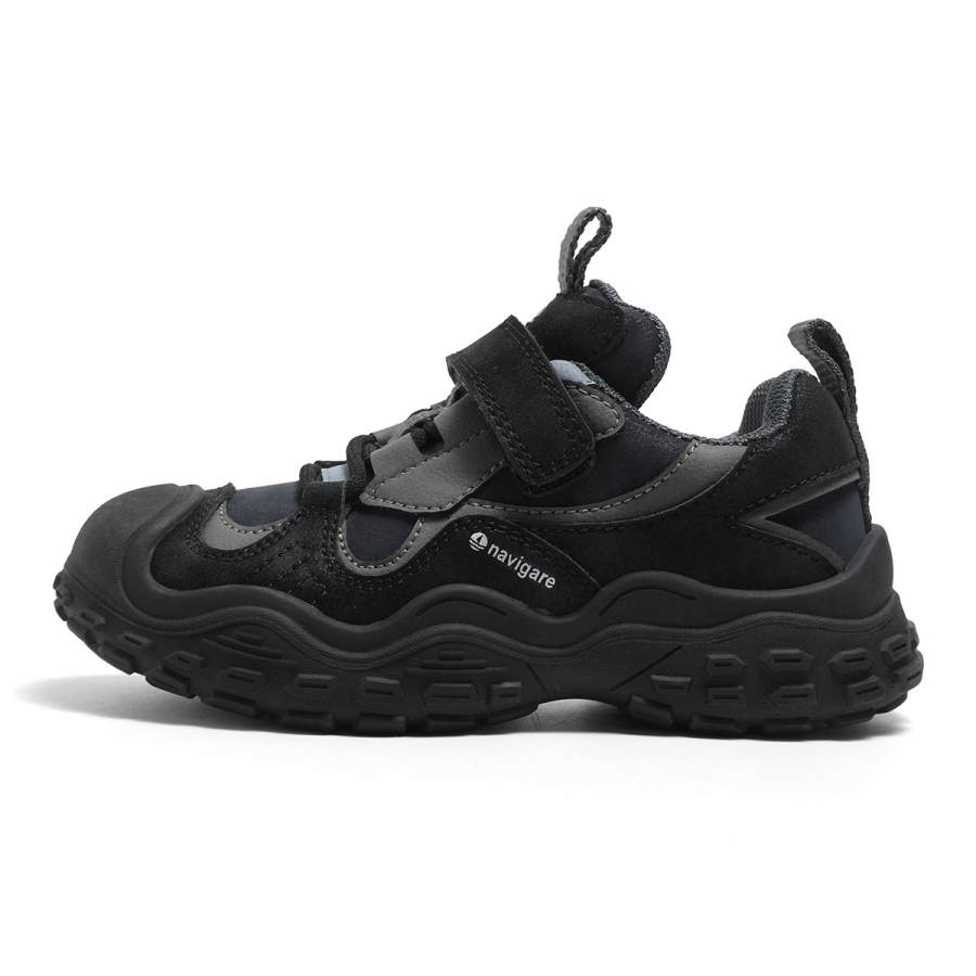 NAVIGARE Microfiber Leather Kids Lifestyle Shoes Black Kids'