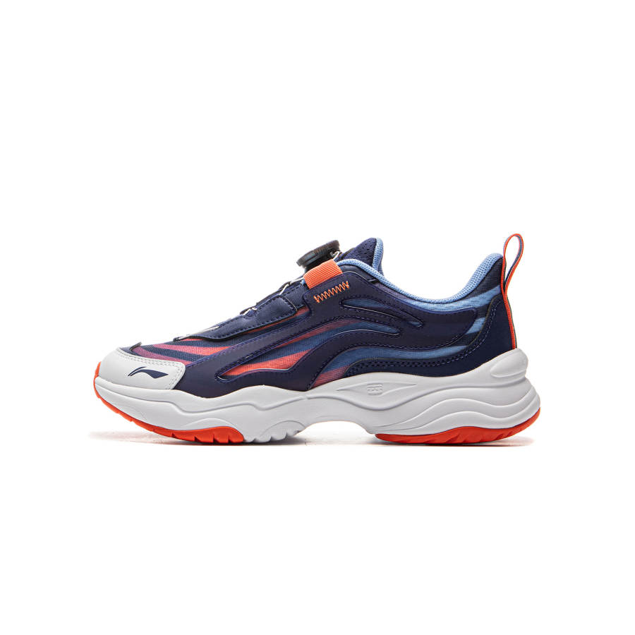 Li-Ning YOUNG Li Ning YOUNG Sports Life Collection Comfortable Cushioning Rebound Low top Casual Shoes Dark Indigo/Orange Red Kids'