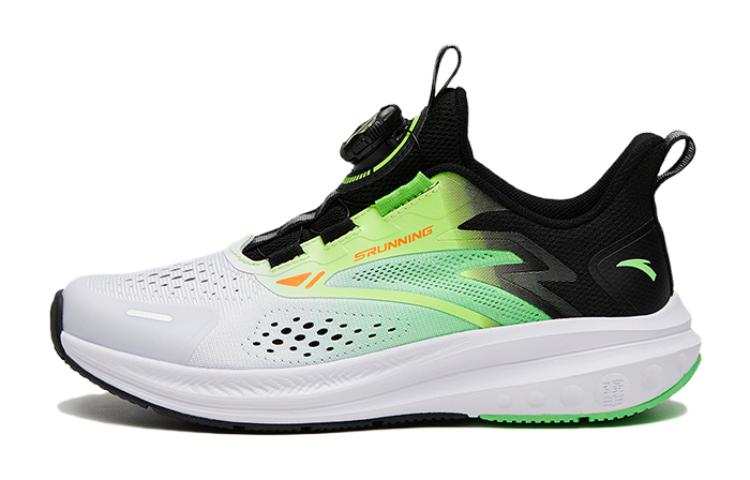 Antakids Lurid Wave Cushioning Abrasion Resistant Breathable Low top Kids' Running Shoes Green Black White Kids'