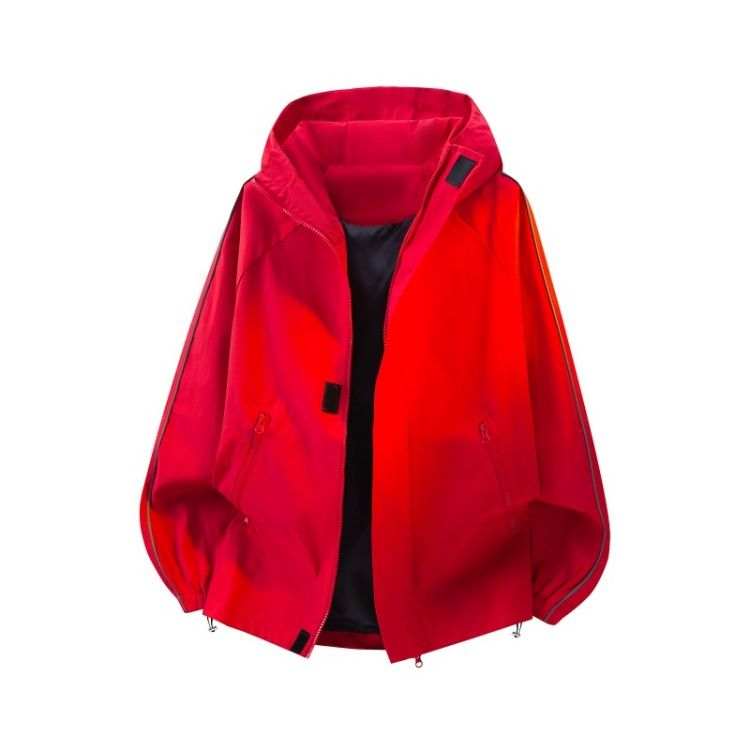 GWAF Jackets Unisex Red Hooded Moderate