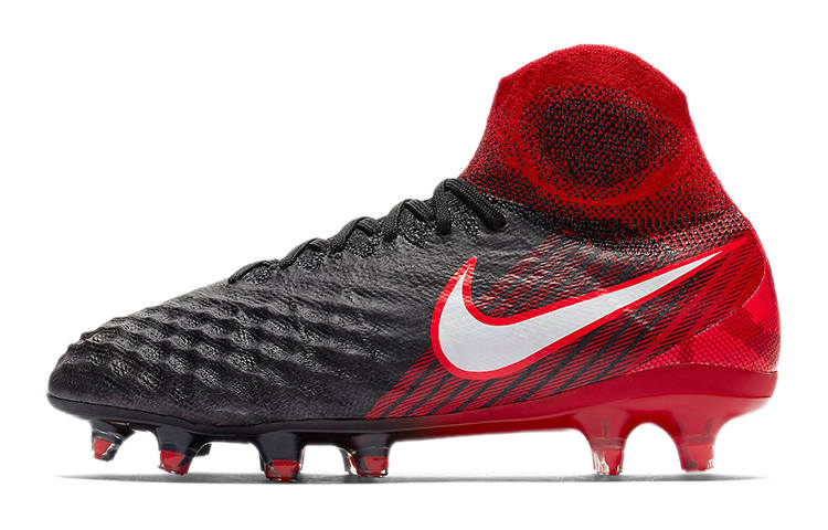 Nike Nike Magista Obra 2 JR Slip Resistant Cushioning Abrasion Resistant High top Kids' Soccer Shoes Black Red Kids'