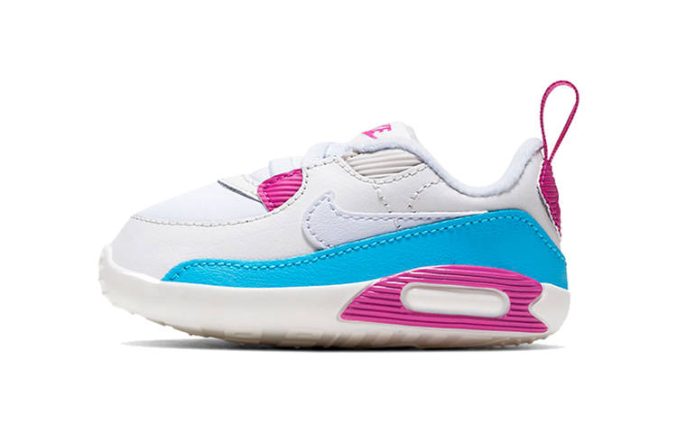 Nike Nike Max 90 Crib Slip Resistant Abrasion Resistant Low top Toddler Shoes White Blue Infant And Toddler