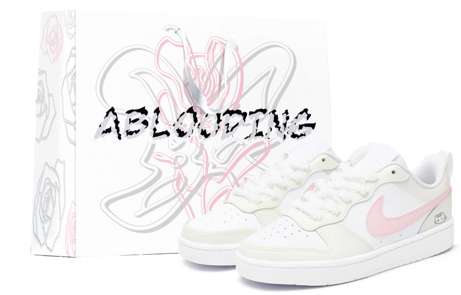 Nike Nike Court Borough Strawberry Cream Puff Low top Kids' Skateboarding Shoes Cream Pink Teenagers