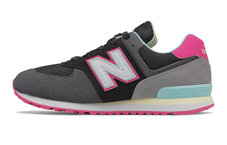 New Balance New Balance NB 574 Comfortable Kids Lifestyle Shoes Black Pink Patchwork Teenagers