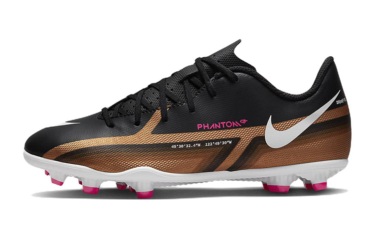 Nike Nike Phantom GT Jr. 2 Club Cushioning Slip Resistant Abrasion Resistant Low top Kids' Soccer Shoes Black Gold Kids'