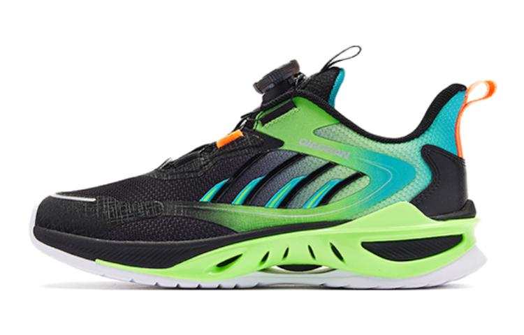 QIAODAN Gathering Winds X Low top Running Shoes Black Green Teenagers