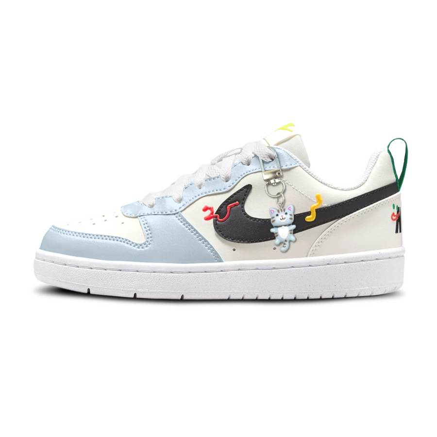 Nike Nike Court Borough Slip Resistant Abrasion Resistant Low top Kids' Skateboarding Shoes Sky Blue Teenagers