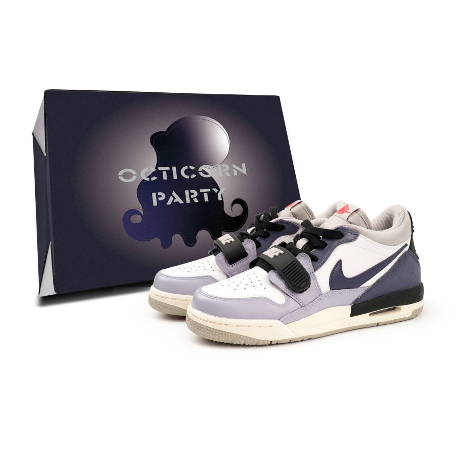 Jordan Jordan Legacy 312 Low Slip Resistant Abrasion Resistant Low top Children's Basketball Shoes Purple Teenagers