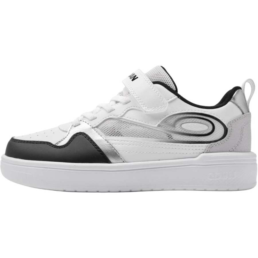QIAODAN Synthetic Leather, Textile Low top Skateboard Shoes White Black Unisex