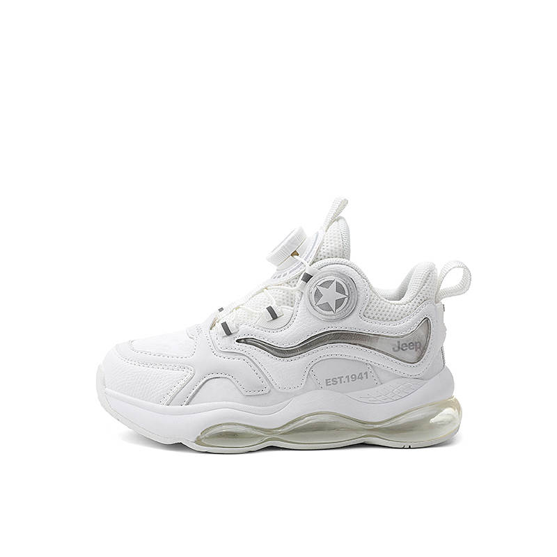 Jeep Abrasion Resistant Low top Children's Basketball Shoes Jeep White Kids'
