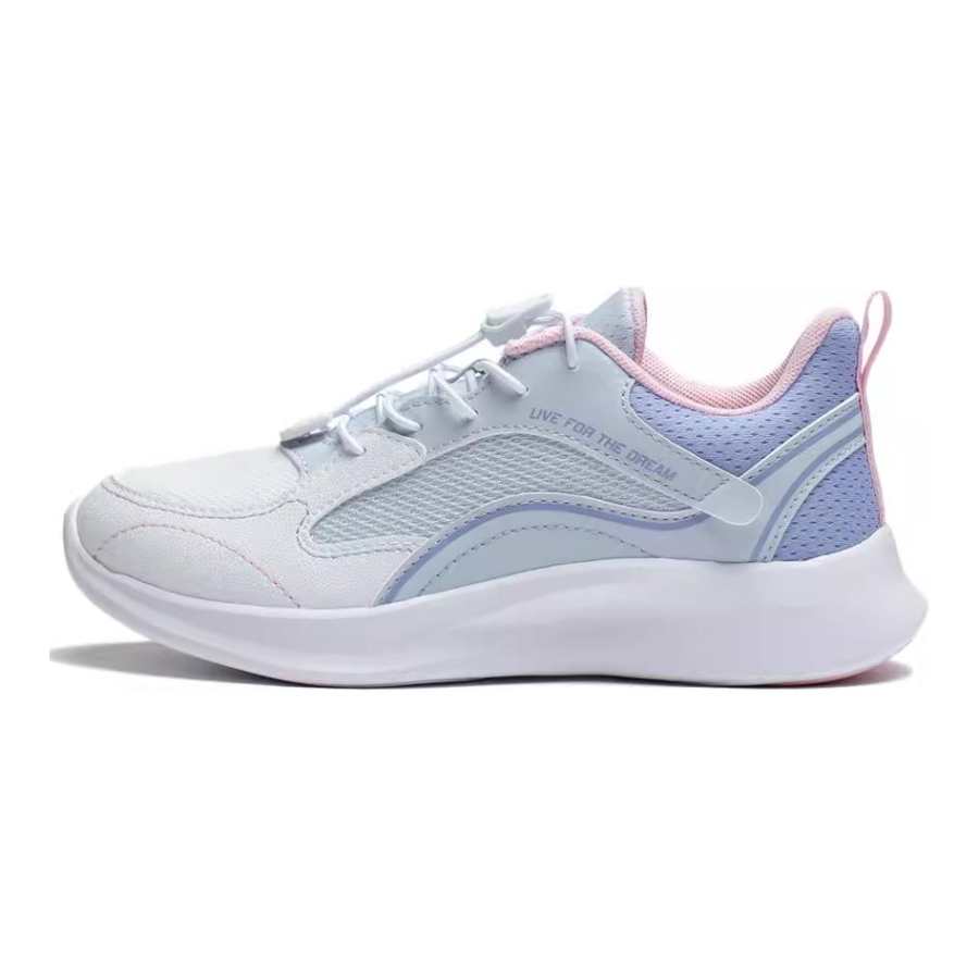 Li-Ning YOUNG Li Ning YOUNG Breathable Abrasion Resistant Cushioning Low top Kids Lifestyle Shoes White Blue