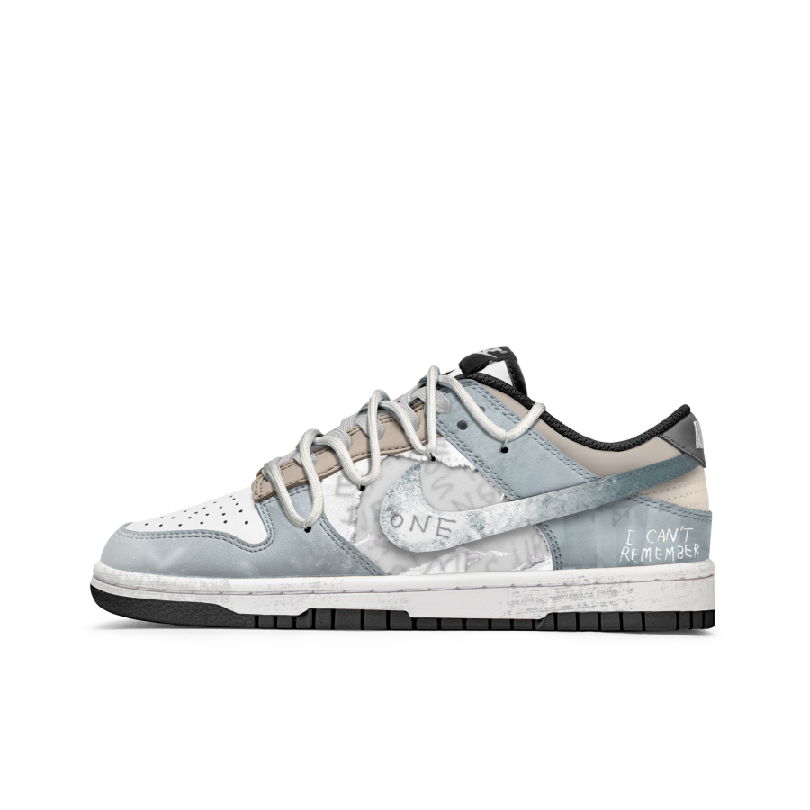 Nike Nike Dunk Slip Resistant Abrasion Resistant Low top Kids' Skateboarding Shoes Blue White Teenagers