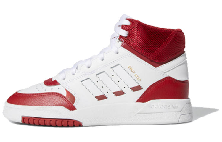 Adidas Originals Drop Step 2.0 J High top Kids' Skateboarding Shoes White Red Teenagers