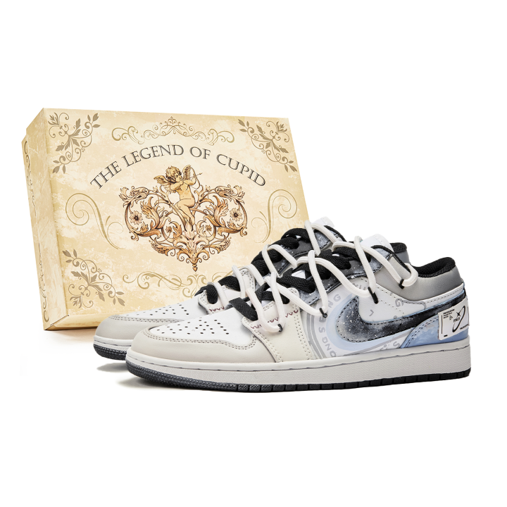 Jordan Jordan Air Jordan 1 Low Leather Low top Kids' Skateboarding Shoes Blue White Teenagers