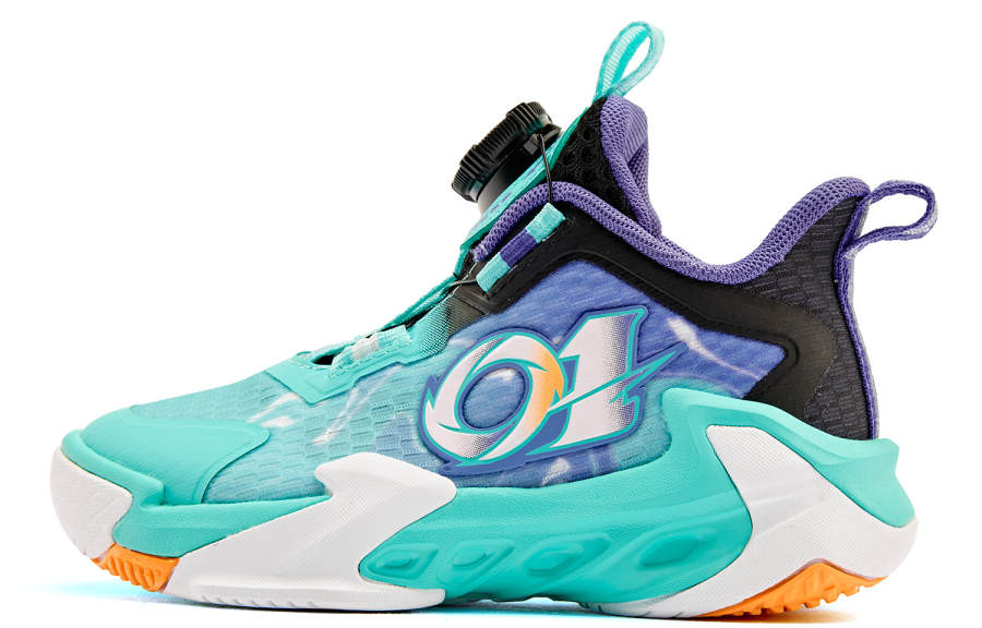 QIAODAN Pre school QIAODAN Slip Resistant Abrasion Resistant Low top Children's Basketball Shoes Green Black