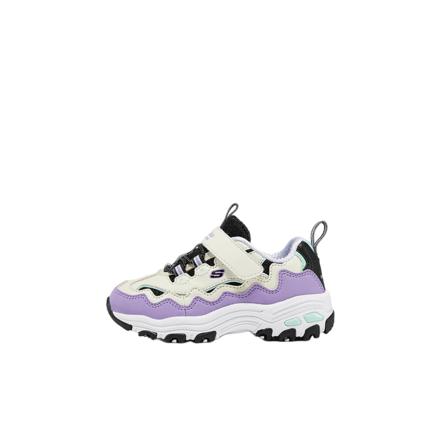 Skechers Kids Synthetic Leather Anti kick Low top Toddler Shoes White Purple Infant And Toddler