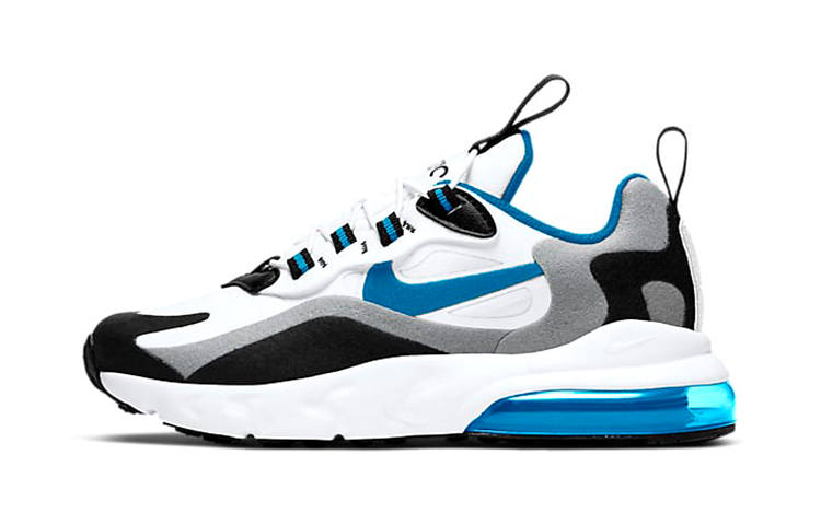 Nike Nike Air Max 270 RT Kids Lifestyle Shoes White Gray Blue Children Aged 3 7 Years Old