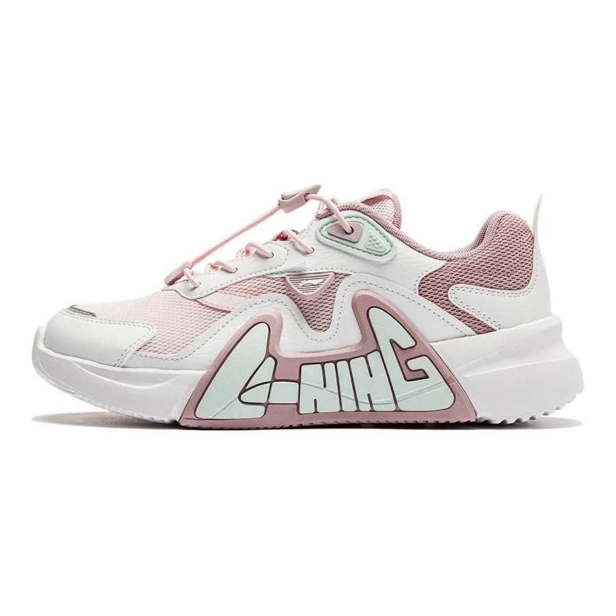 Li-Ning YOUNG Li Ning YOUNG LN 90 FLY V3 Synthetic Leather, Textile Low top Casual Shoes White Pink Unisex